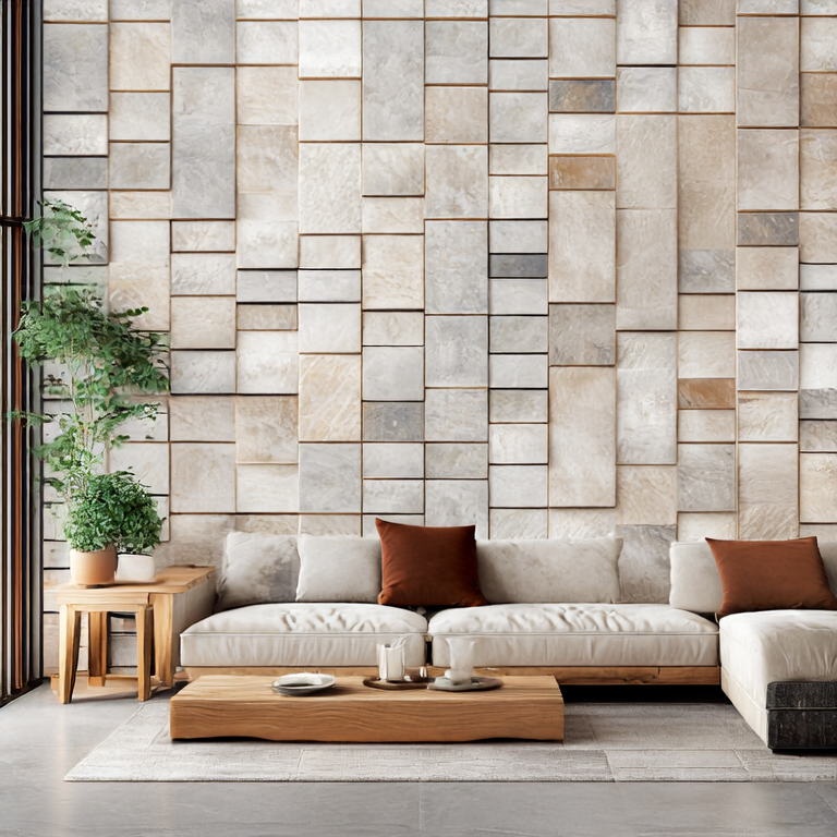 Creative Wall Designs with Lime Stones Tiles